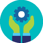 hands and cog icon