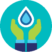 hand holding water icon